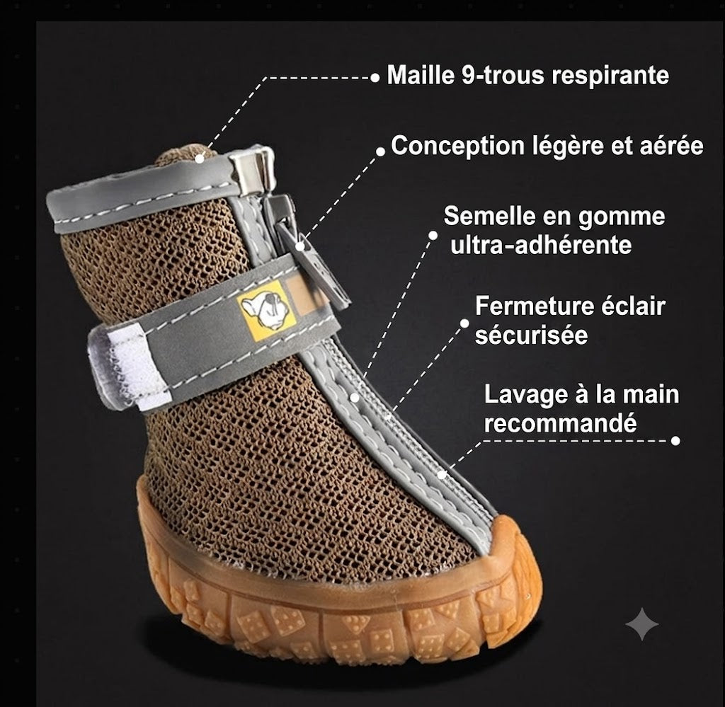 Chaussons Hiver pour Chien – Semelles Antidérapantes Epaisses & Chaudes | Lot de 4