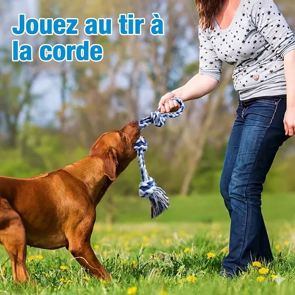 Jouet à Nœuds en Corde pour Chien – Résistant à toutes les mâchoires