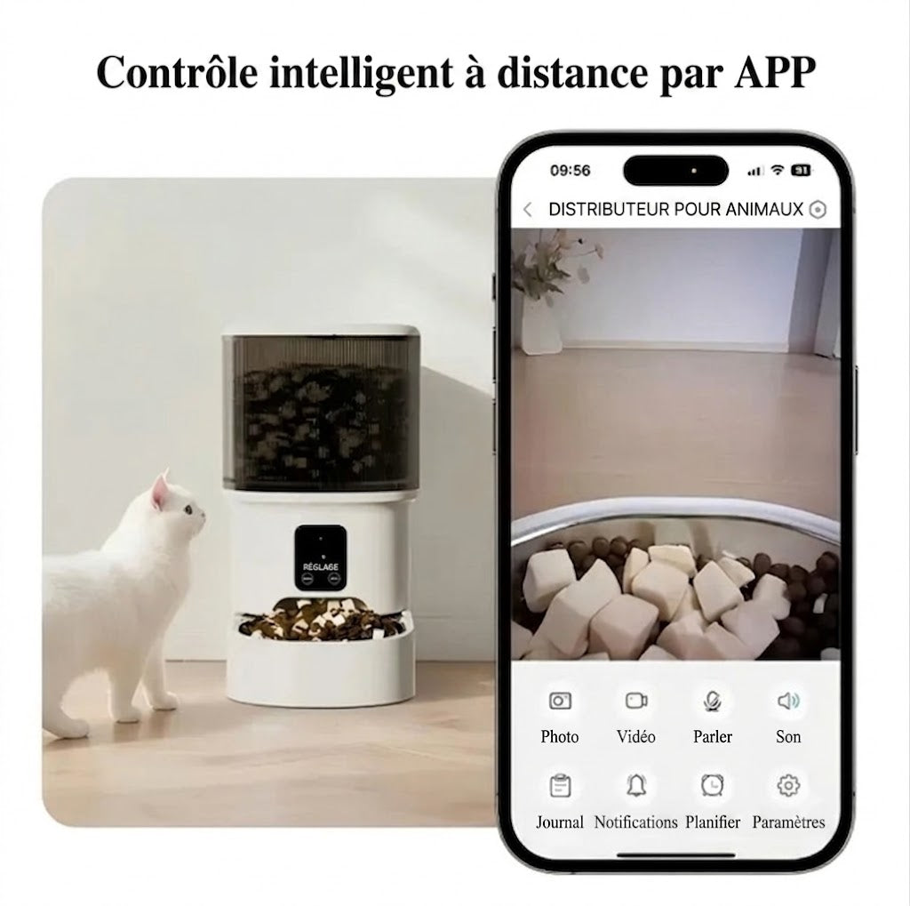 Mangeoire & Fontaine Connectée pour Chien et Chat – Caméra, WiFi & Programmable