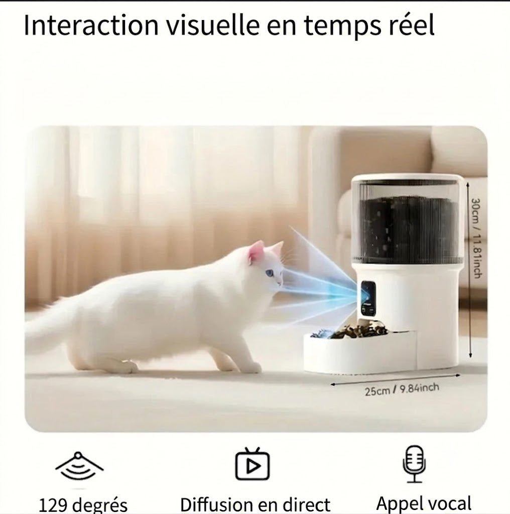 Mangeoire & Fontaine Connectée pour Chien et Chat – Caméra, WiFi & Programmable
