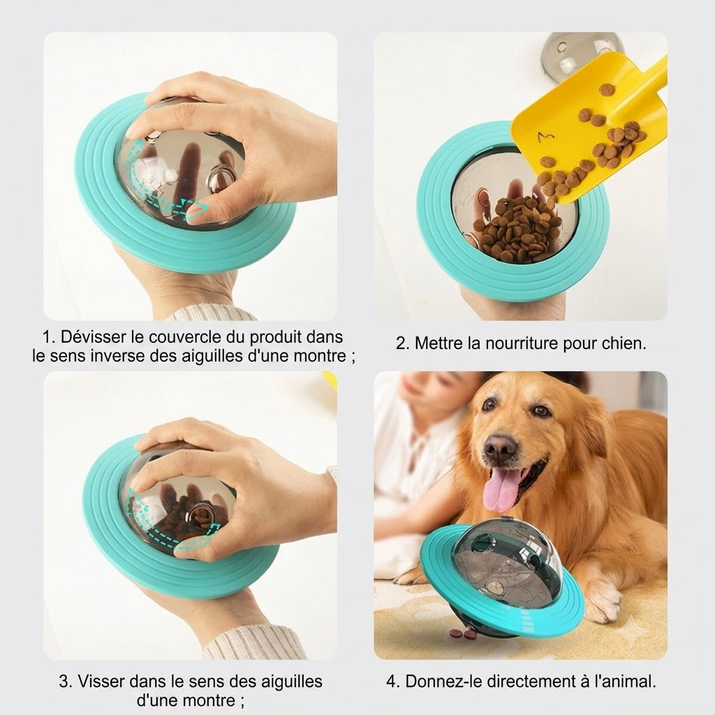 Jouet Distributeur Interactif pour Chien –  Frisbee & Distributeur de Friandises