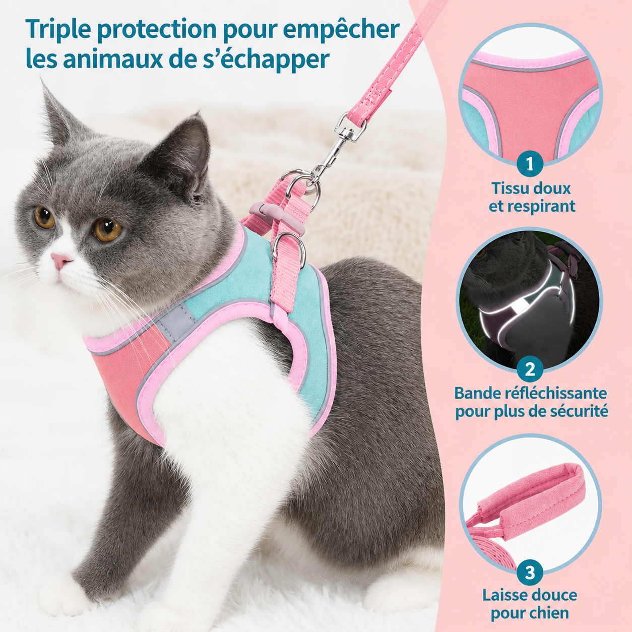 Harnais Réfléchissant pour Chat et Chaton – Visible et en sécurité