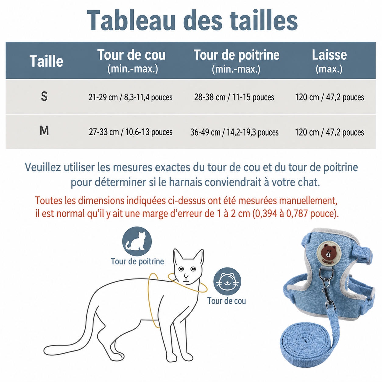 Harnais Motif Ours pour Chat et Chaton – Trop craquant !