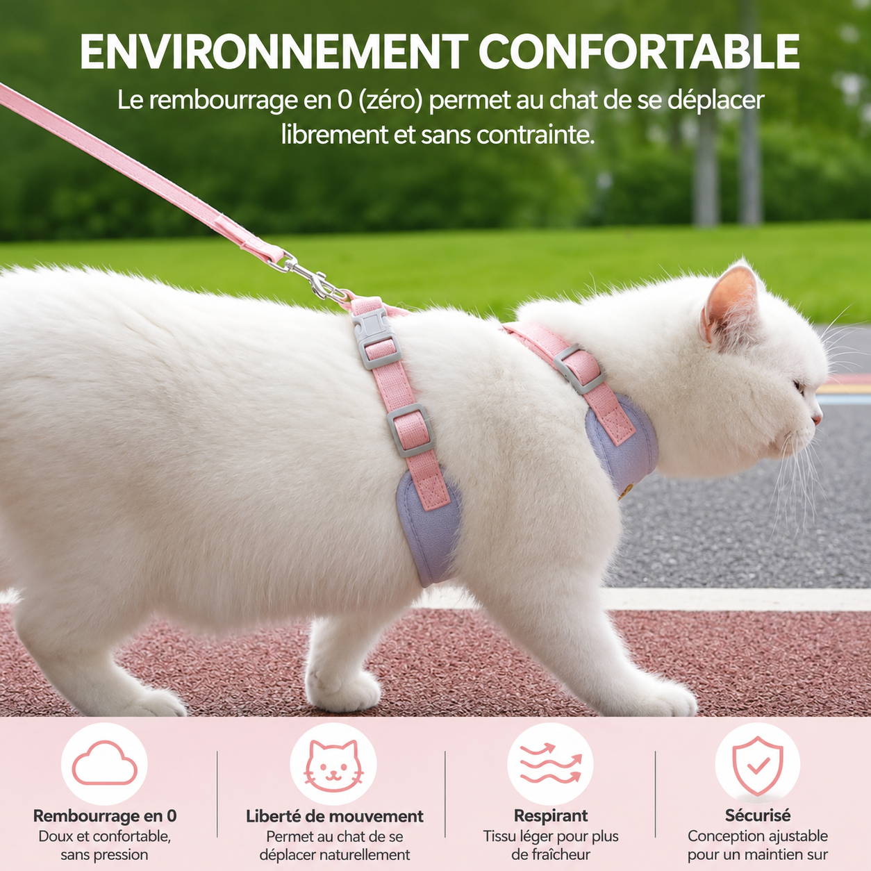 Harnais et Laisse pour Chat et Petit Chien – Prêt pour la balade