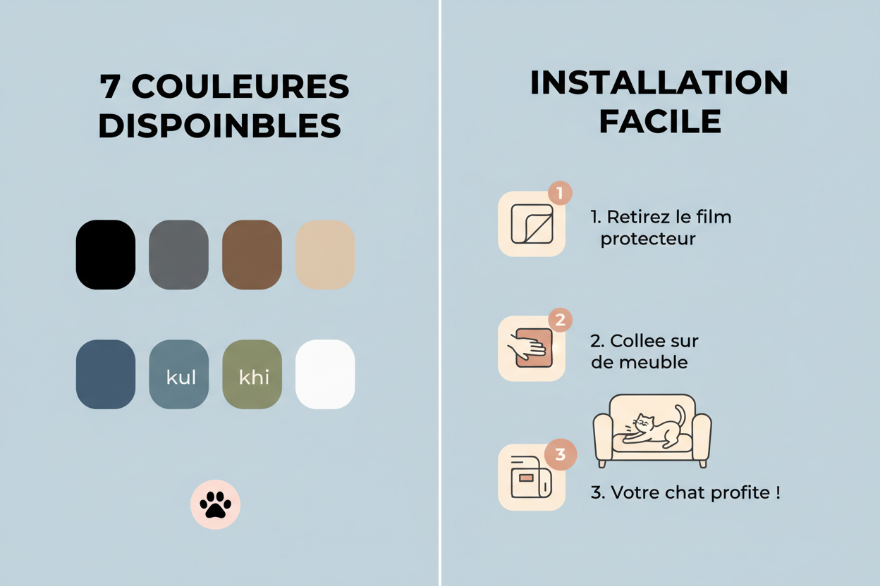 7 couleurs disponibles - Installation facile en 3 étapes