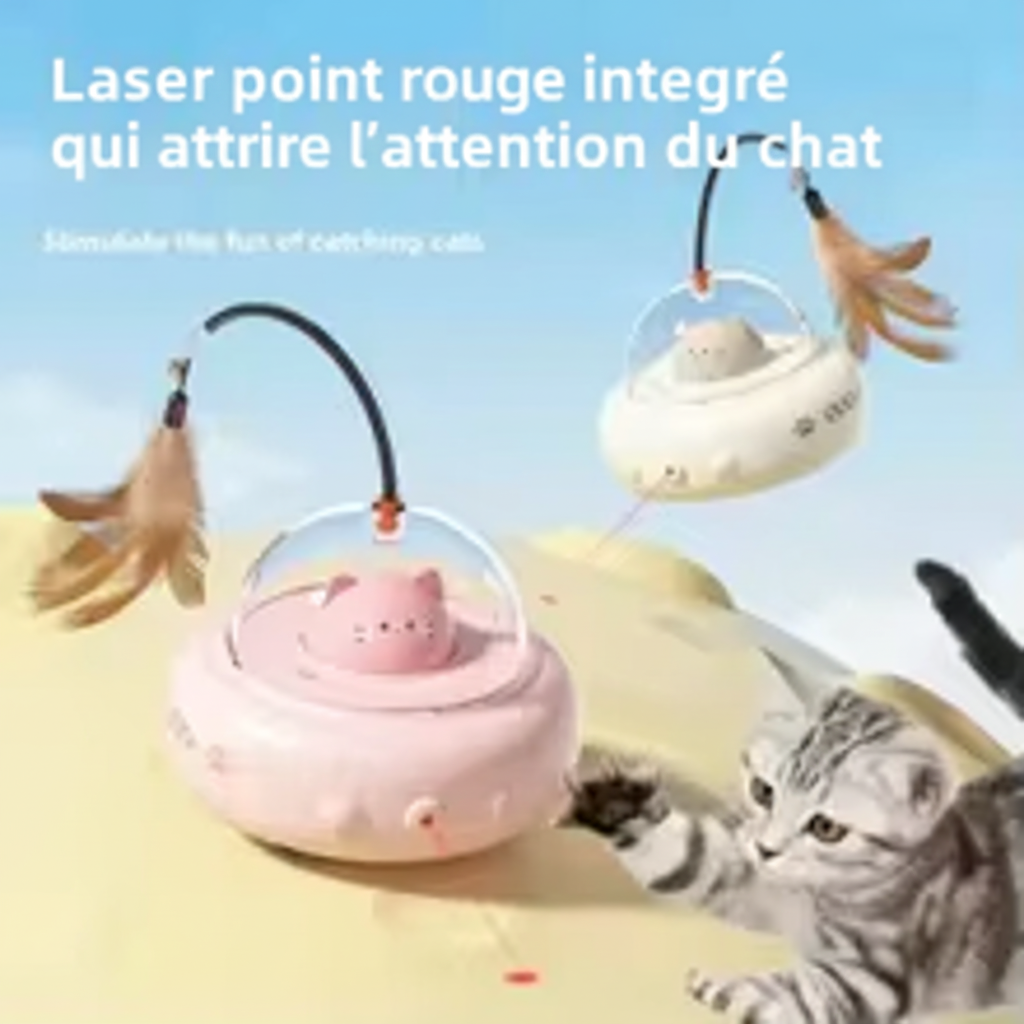 Baguette à Plumes Électrique pour Chat – Il chasse, tu regardes !