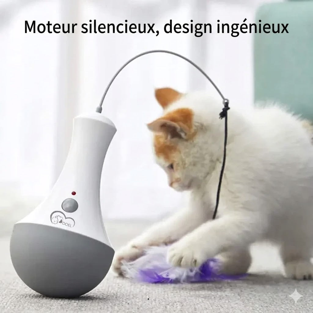 Jouet Interactif à Plumes pour Chat – La chasse sans quitter la maison