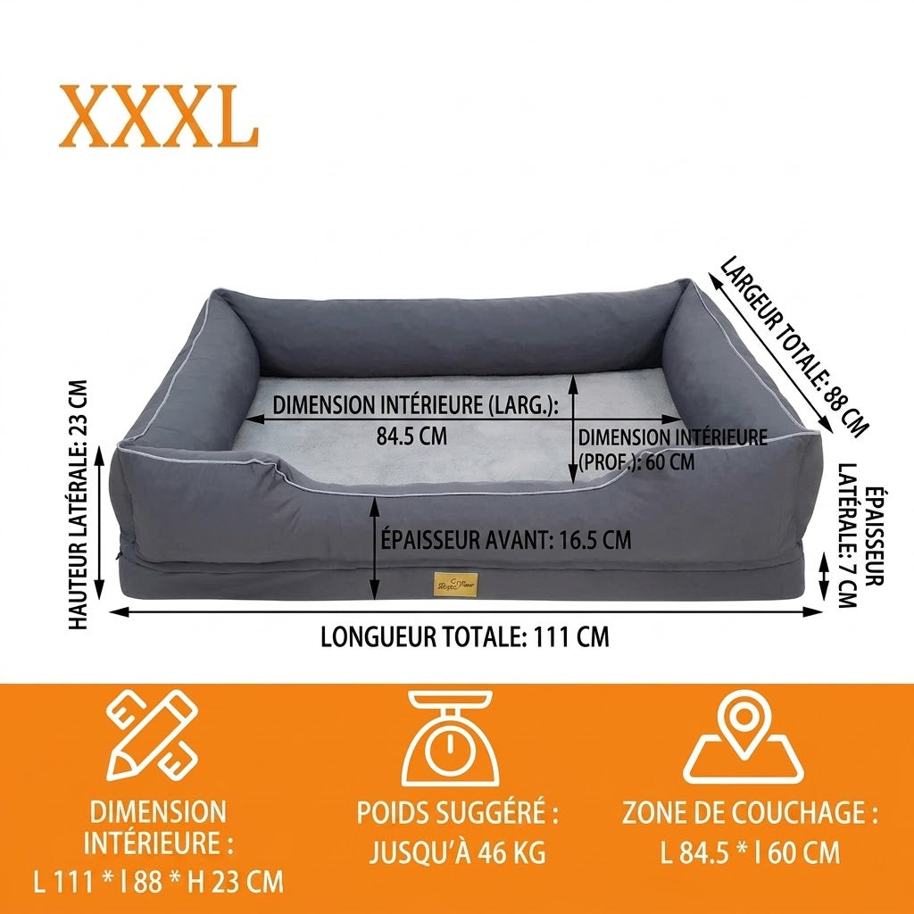 Panier - Lit Orthopédique pour Chien | Tailles M à 3XL