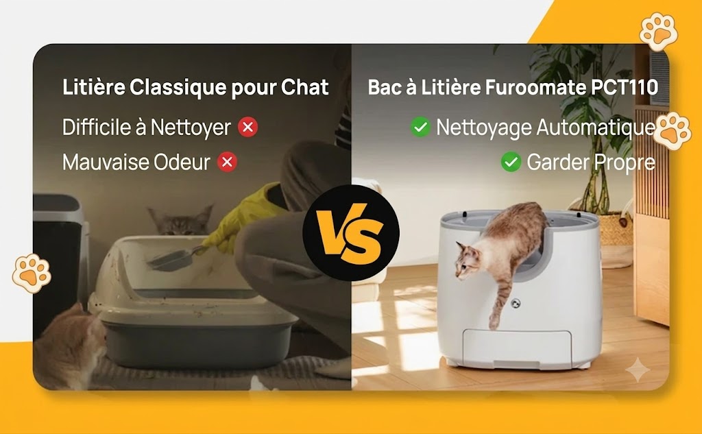 Litière Autonettoyante pour Chat – Ouverte, Idéale Multi-Chats