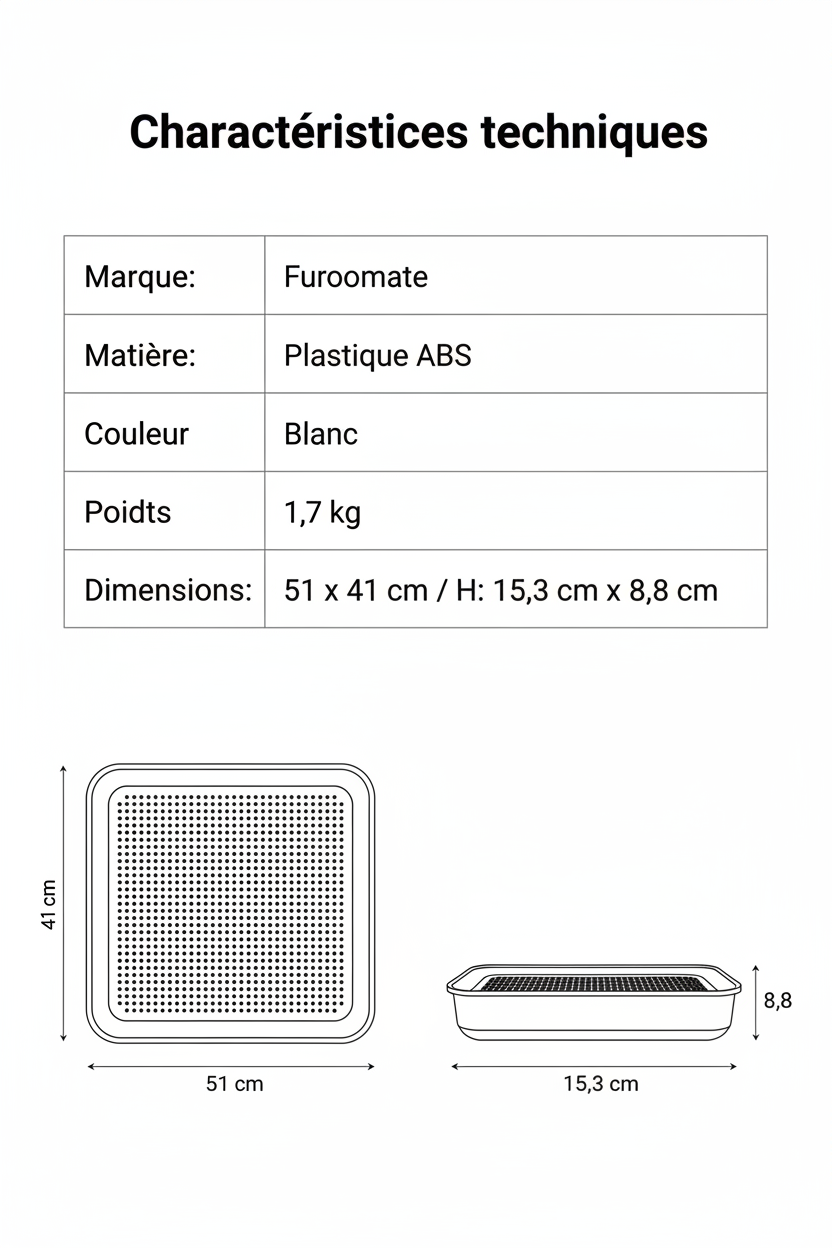 Marchepied 3-en-1 pour Litière Furoomate – Rampe, Attrape-Litière & Rangement