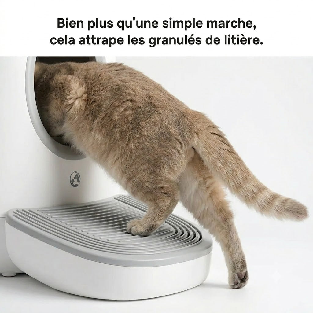 Marchepied 3-en-1 pour Litière Furoomate – Rampe, Attrape-Litière & Rangement