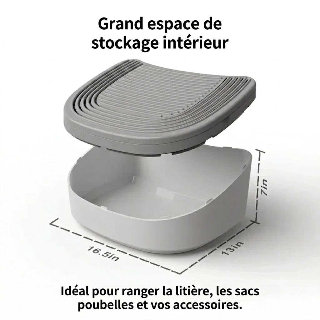 Marchepied 3-en-1 pour Litière Furoomate – Rampe, Attrape-Litière & Rangement