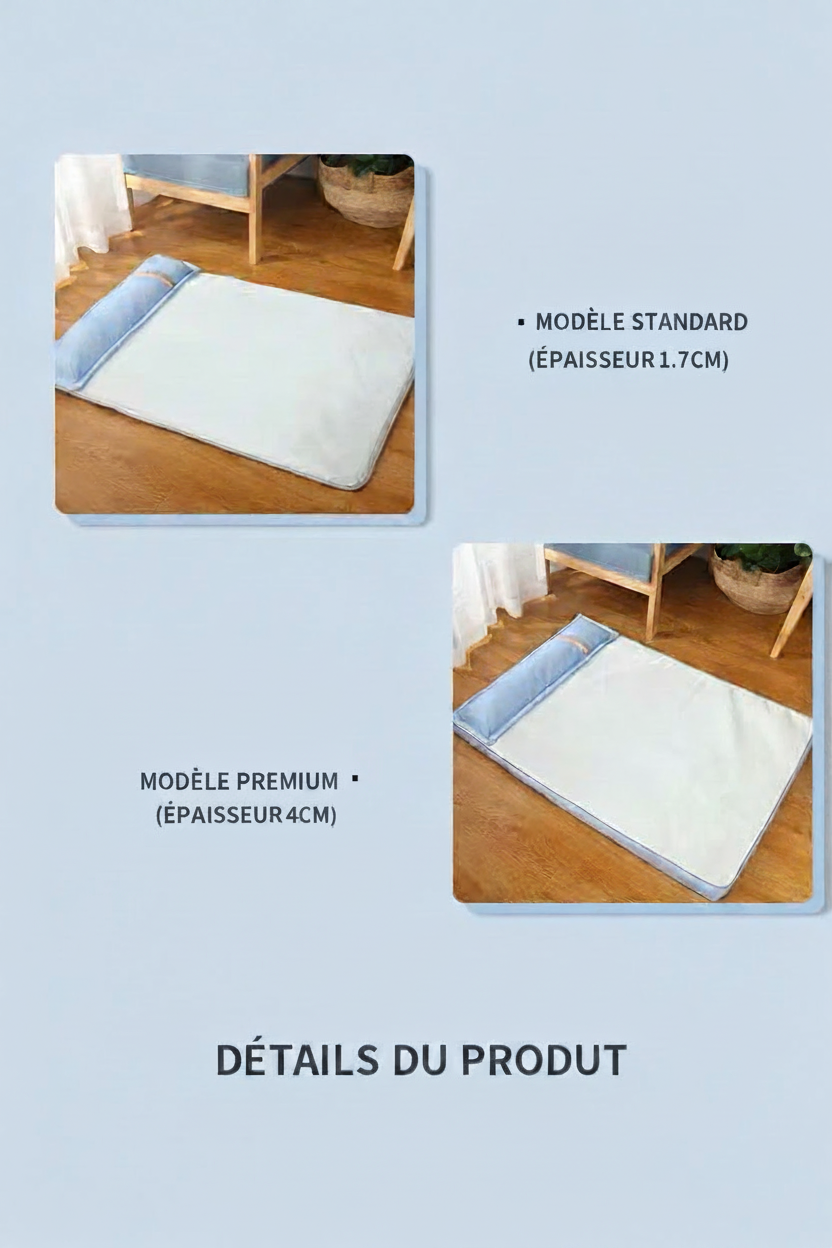 Matelas Rafraîchissant avec Oreiller pour Chien – Confort & Fraîcheur Garantis