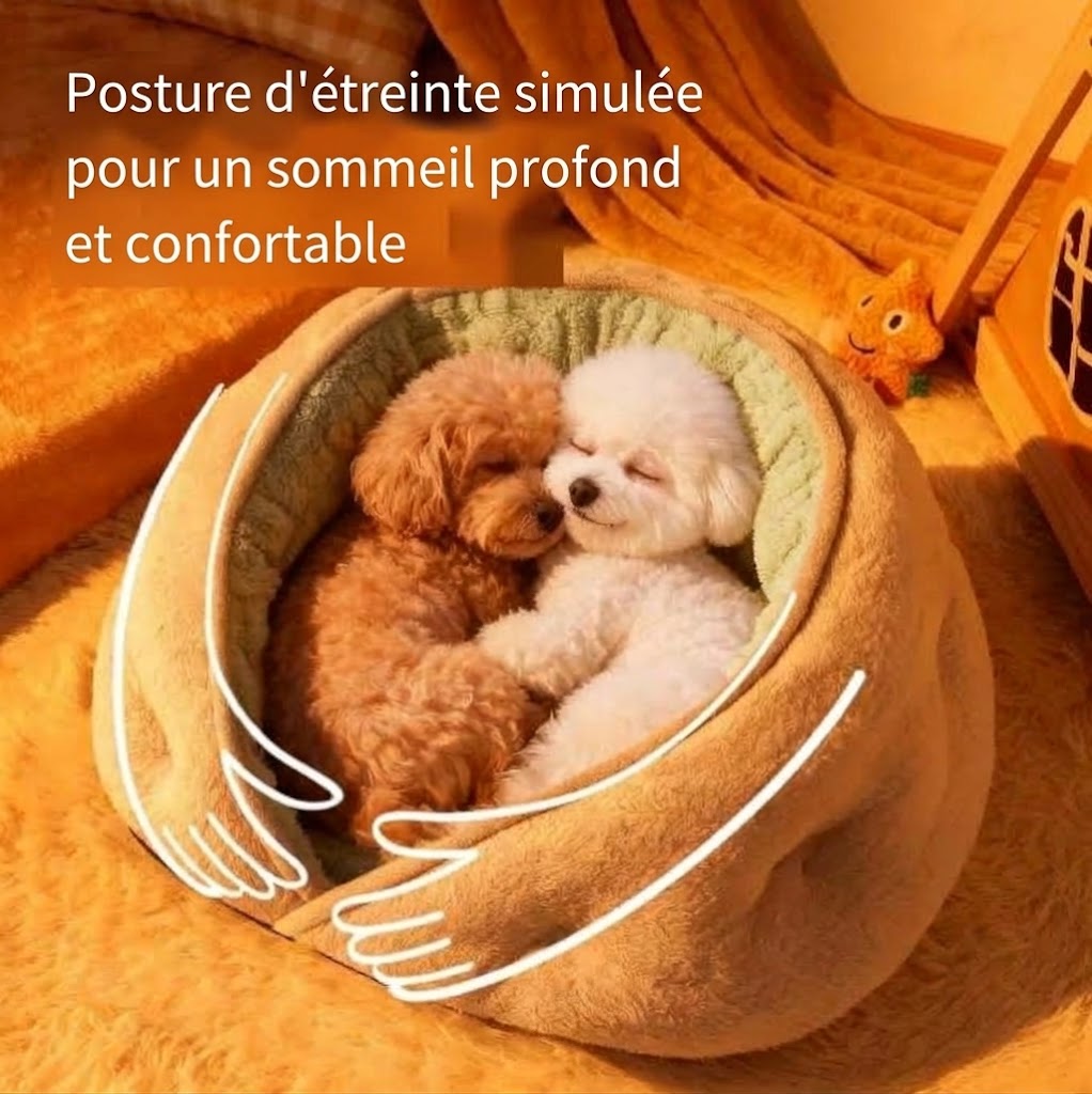 Lit douillet blanc petits chiens et chats