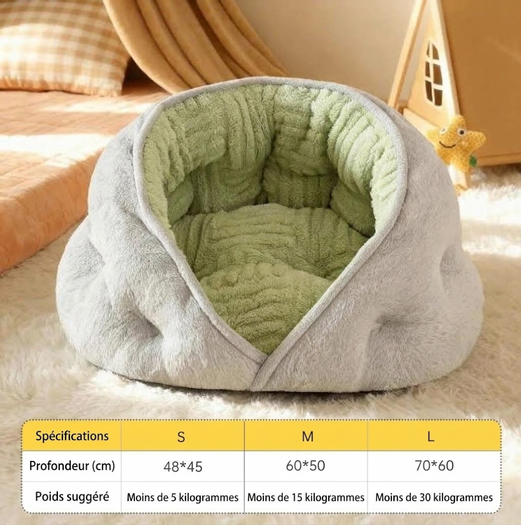 Lit douillet blanc petits chiens et chats