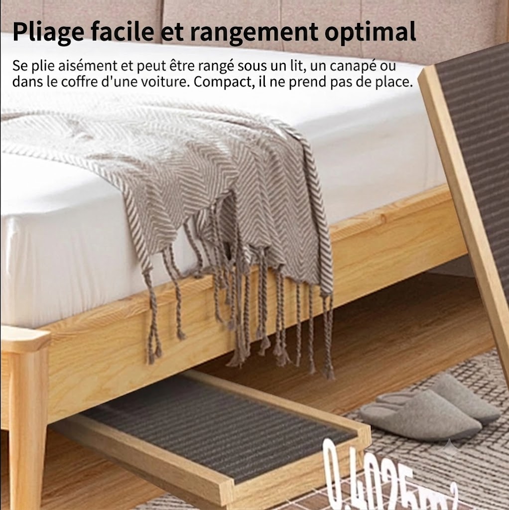 Rampe pour Chien & Chat – Réglable, Pliable, Antidérapante | Bois Massif
