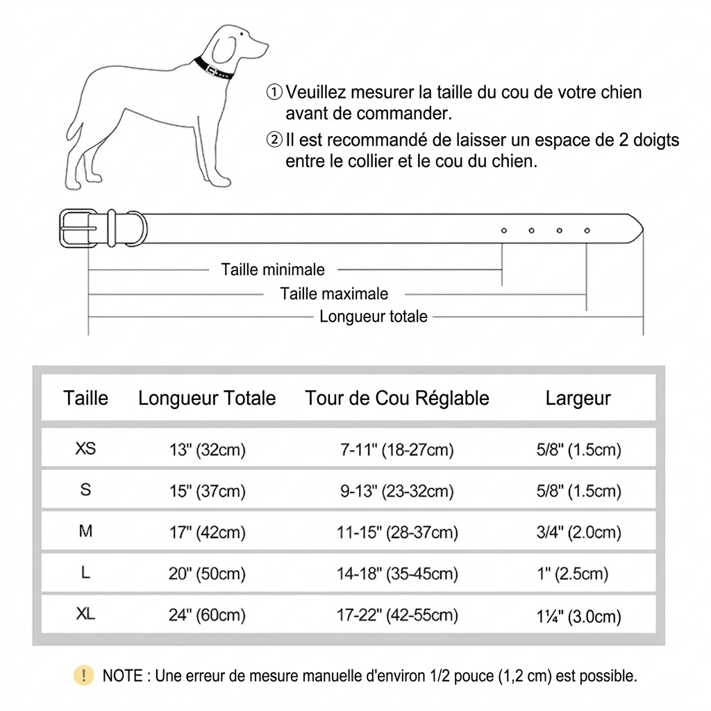 Collier en Cuir PU Personnalisé pour Chien – Chic et personnalisé