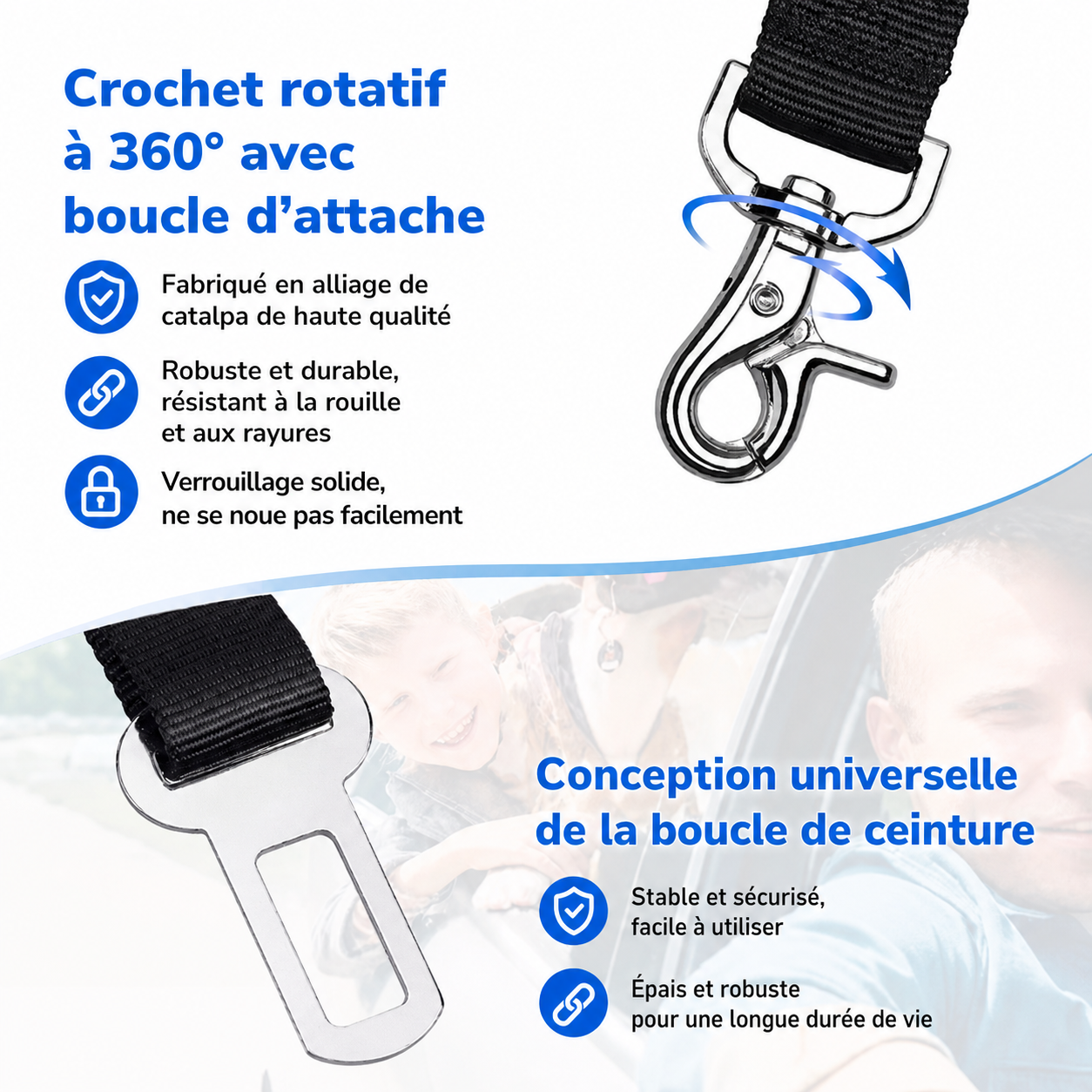 Ceinture de Sécurité pour Chien – En voiture, il est protégé